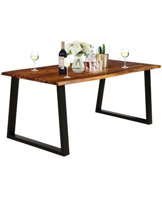 Rectangular Acacia Wood Dining Table Rustic Indoor &Outdoor Furniture