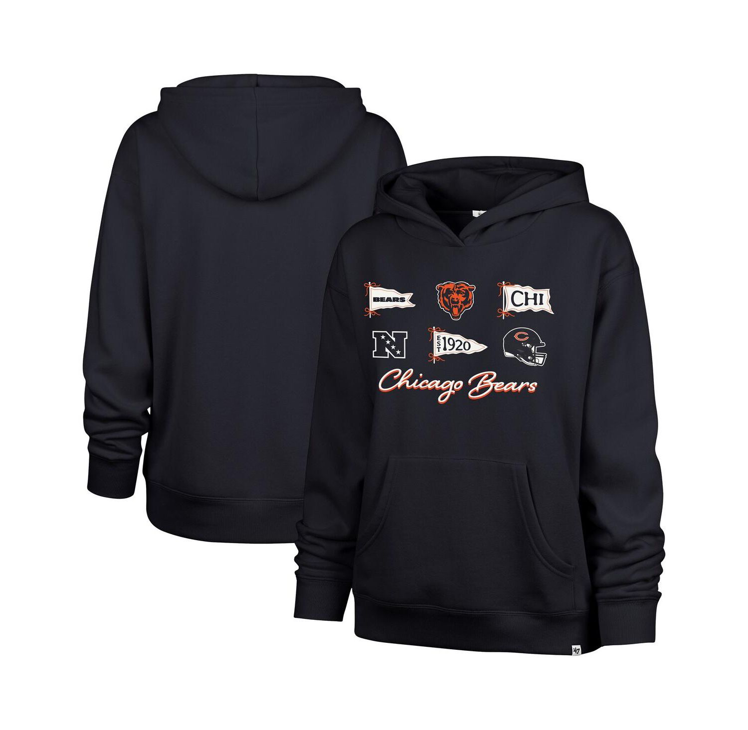 Women's Navy Chicago Bears Bow Banners Naomi Hoodie