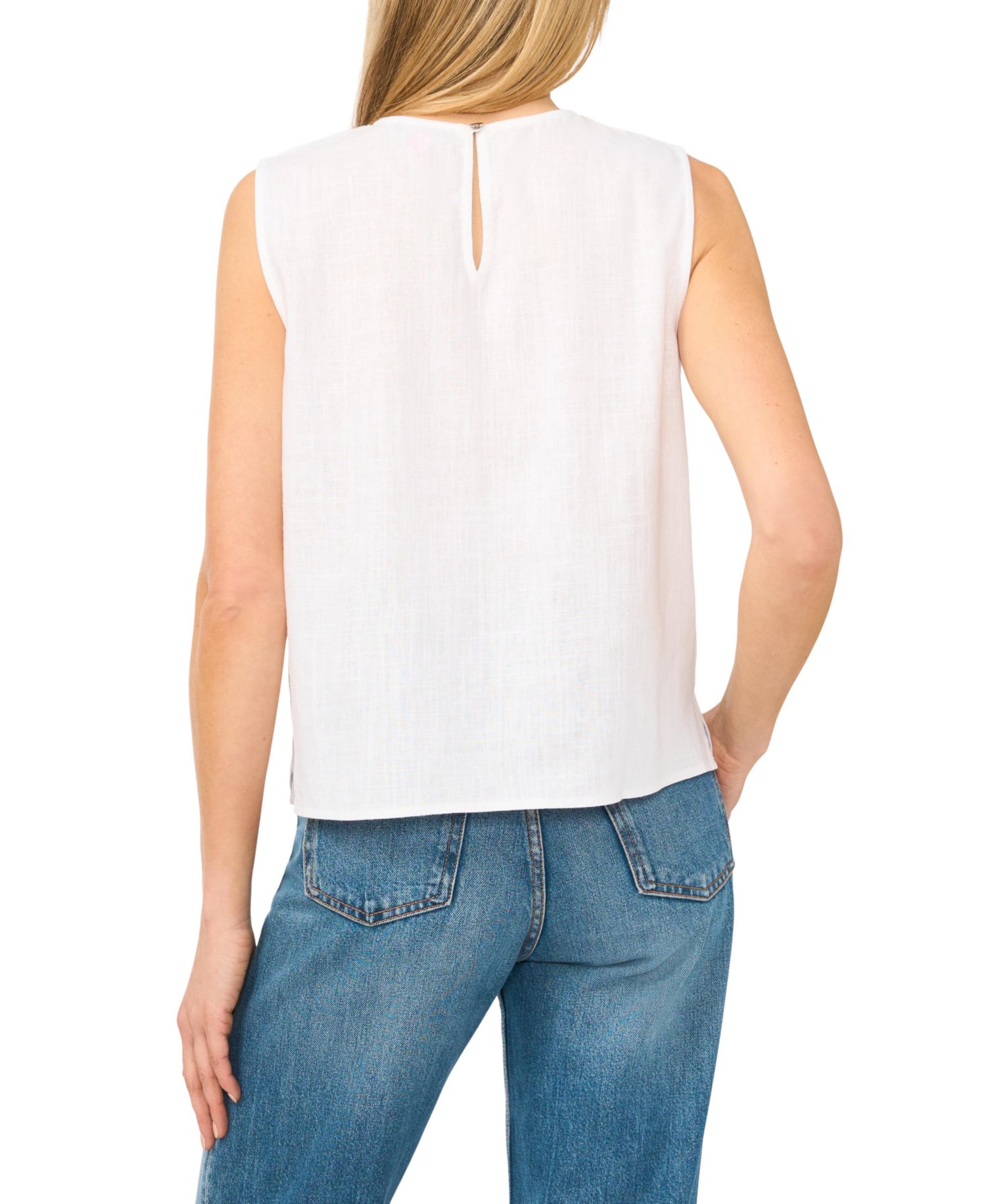 Plus Size Sleeveless Crewneck Blouse