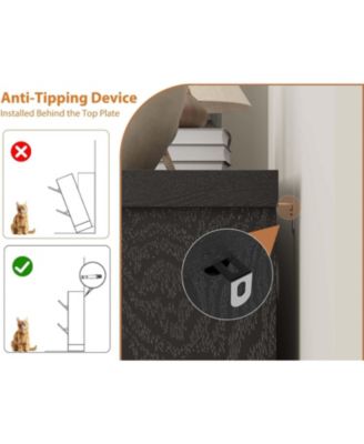 Fluted Shoe Cabinet with 2 Flip Drawers Narrow Cabinet with Adjustable Shelves