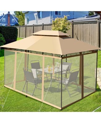 2-Tier 10'x13' Steel Gazebo Canopy Tent Shelter Patio Garden Outdoor Netting