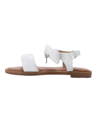 Girls Girl's  Fashion Sandals – Dressy Shoes with Puffy Bow and Hanging Logo Charm