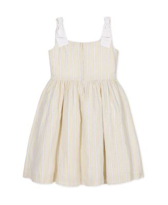 Toddler Girls Linen Bow Shoulder Dress