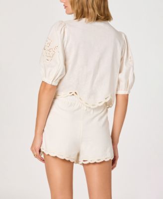 Women's Sleeveless Button-Front Top