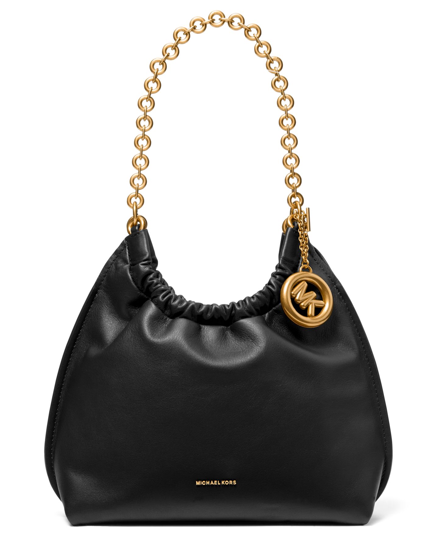 Женская сумка Michael Kors Indie Medium Cinch Pouchette, цвет: Чёрный — фото 1