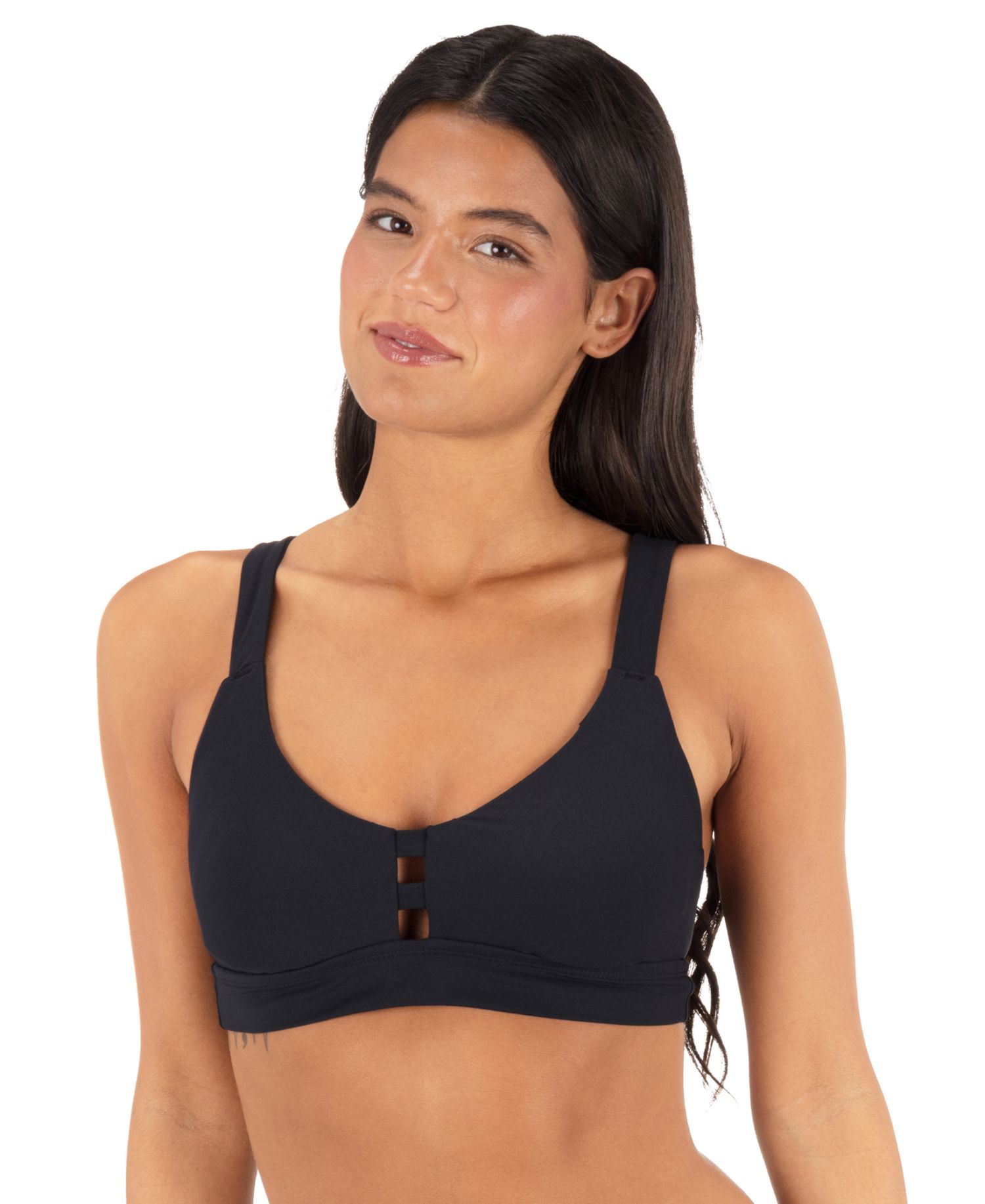 Women's Max Solid Pull-On Strappy Bikini Top