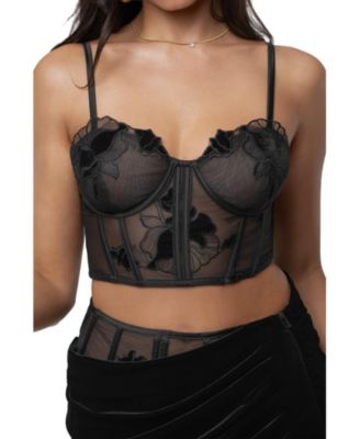 Women's Velvet And Lace Bustier