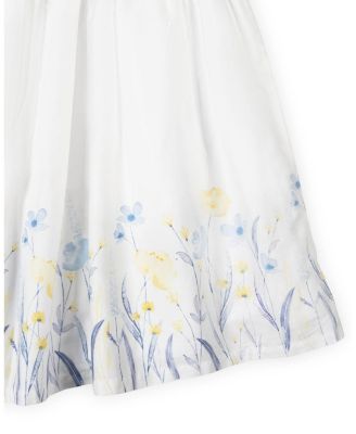 Little Girls Organic Puff Sleeve Sateen Party Dress