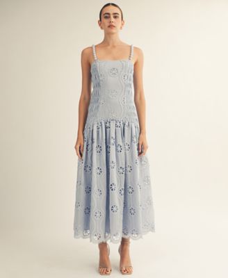 Women's Square Neck Midi Dress