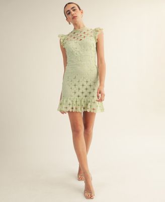 Women's Sophia Lace High-Neck Mini Dress