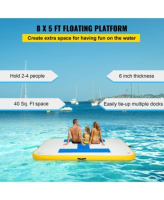 Inflatable Dock Platform, 8 x 5 ft Inflatable Floating Dock with Electric Air Pump