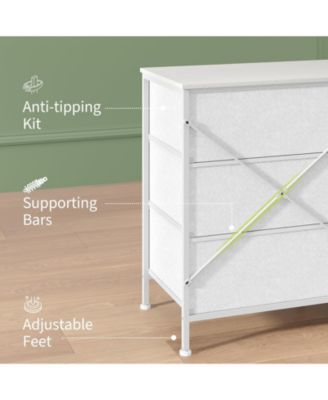 63 Inch Dresser TV Stand with 9 Fabric Drawers, Large Storage Chest, Wide Entertainment Center for 55 65 70 Inch TV