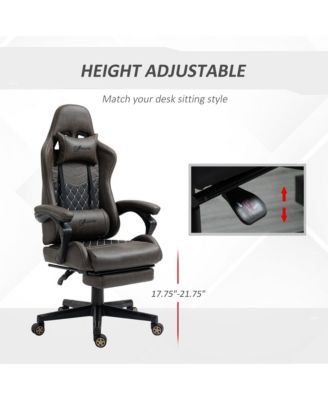 Height Adjustable Gaming Chair Racing Office Recliner w/ Footrest