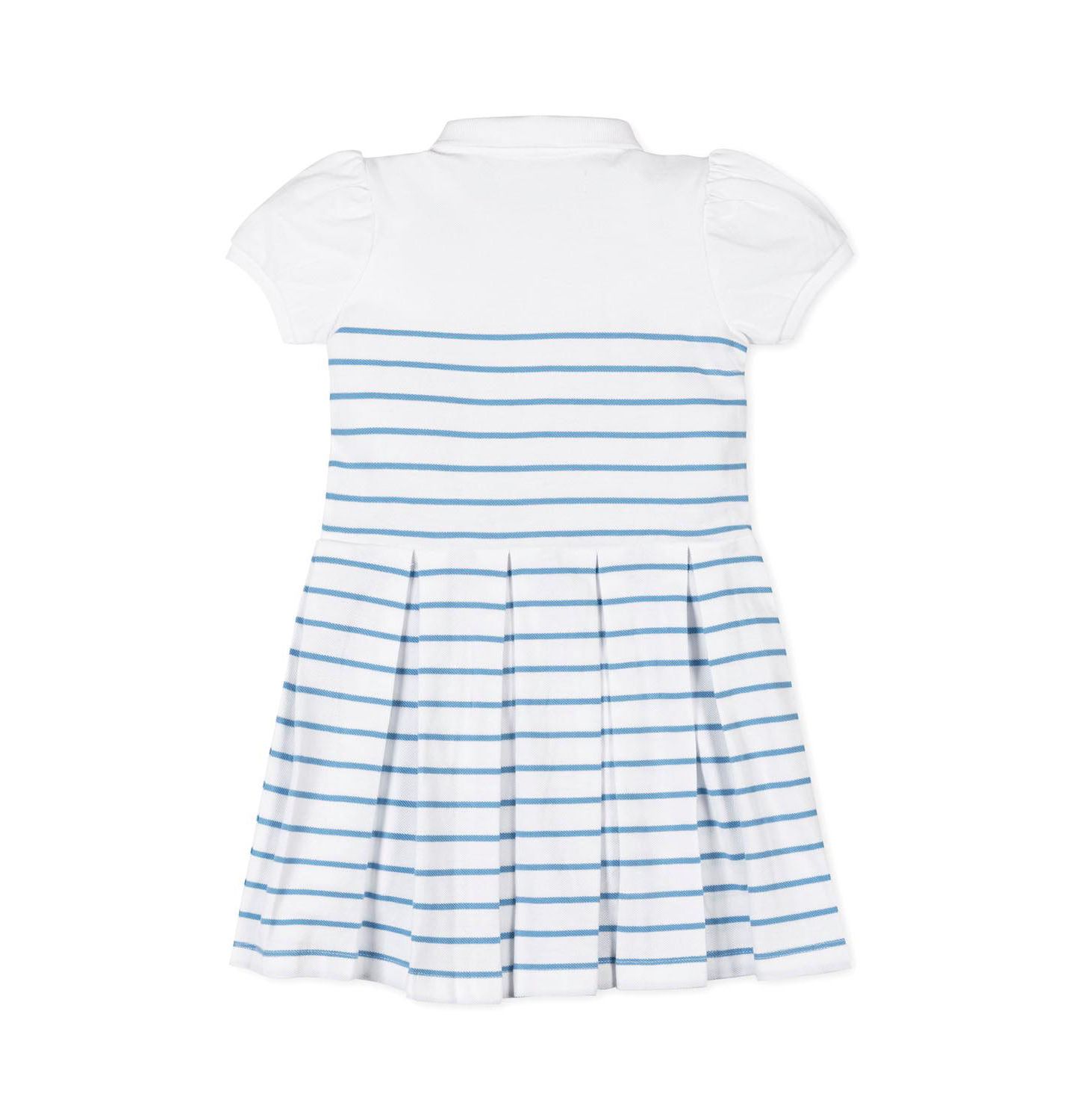 Платье Hope & Henry Organic Puff Sleeve Pique Polo Dress для девочек-малышей, цвет: Полосатый — фото 2