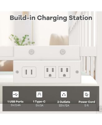 Twin Size Daybed with Pop-up Trundle Charging Station & LED Lights for Living Room