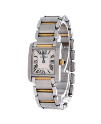 Tank Francaise Quartz Watch in Stainless Steel and Gold 20mm