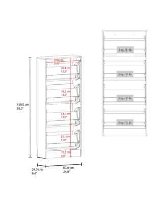 INOLA Vertical Shoe Cabinet with Doors for Home Organization,