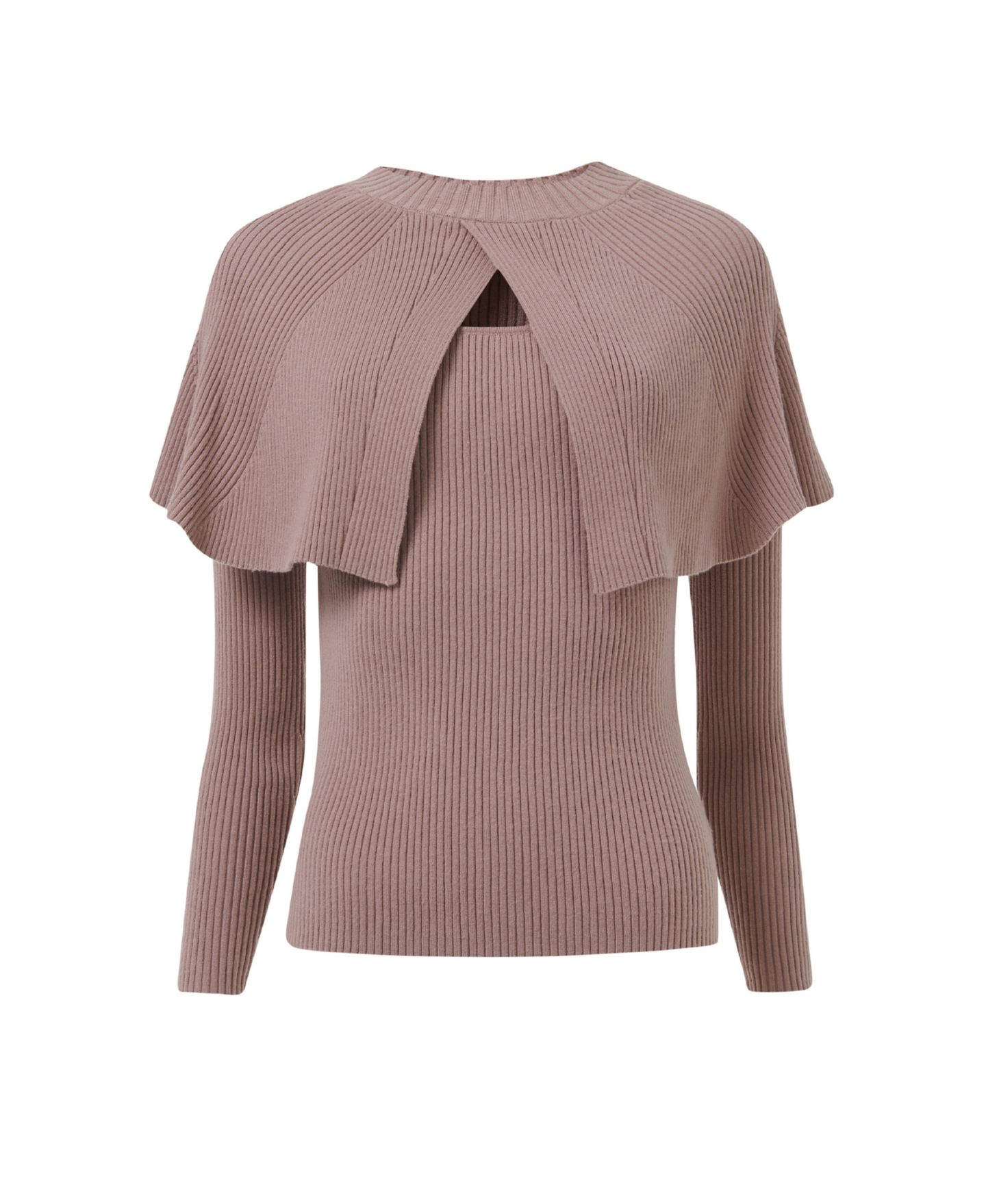 Женский свитер Leem Cape Detail Fitted, цвет: Розовый — фото 5
