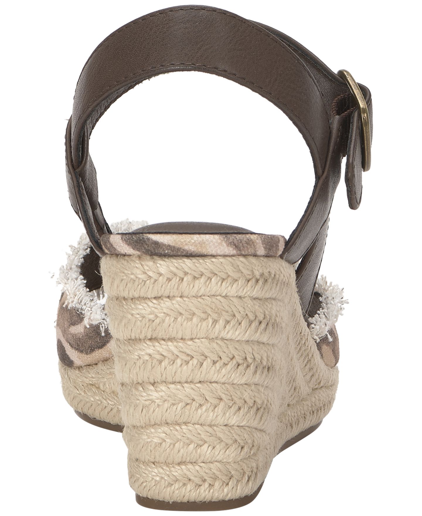 Женские сандалии Lucky Brand Mindra Espadrille Wedge, цвет: Коричневый / Коричневый зебра — фото 3