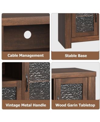 55.2'' Modern Sideboard Buffet Cabinet with Acrylic Door Storage Cabinet, Farmhouse Coffee Bar Cabinet with Shelves