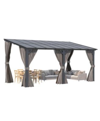 Wall Gazebo with Curtains and Mosquito Netting