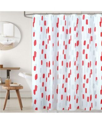 90 GSM Printed Peva Glit Brush Stroke 13 Piece Shower Curtain Set 70" x 72"