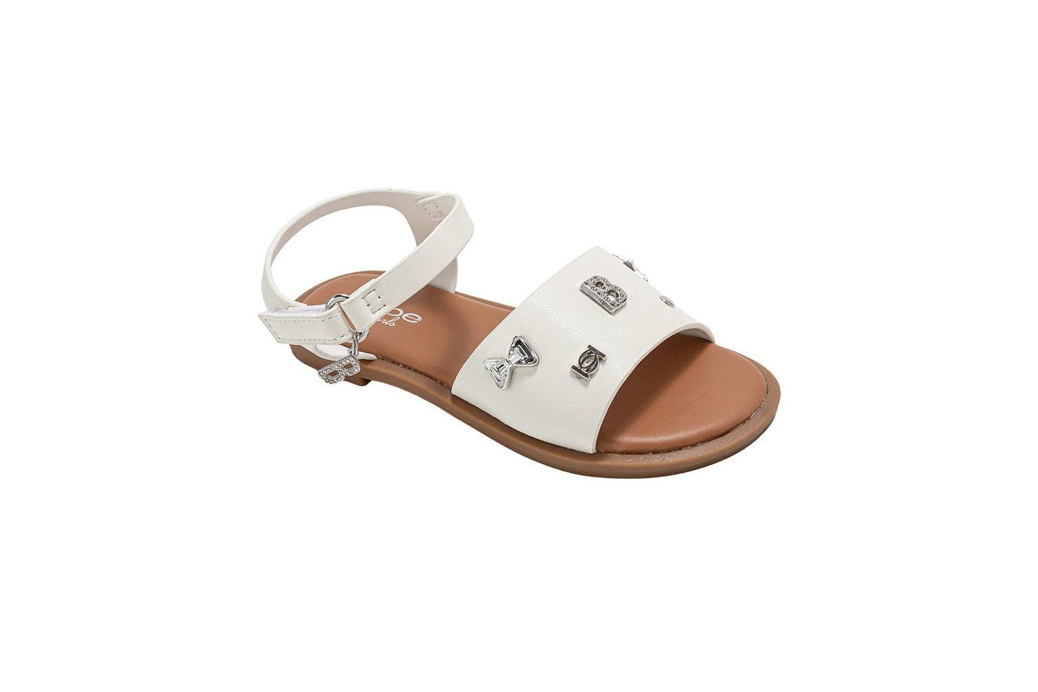 Little Girls Fashion Sandals - Dressy Shoes with Decorative Metal Charms