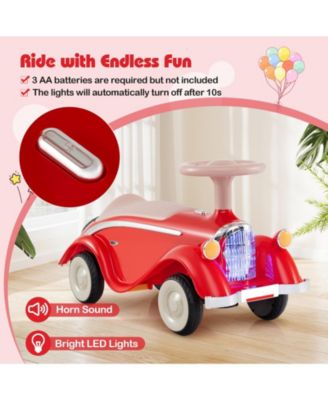 Toddler Ride On Toy Classic Sliding Car with Horn & LED Headlight