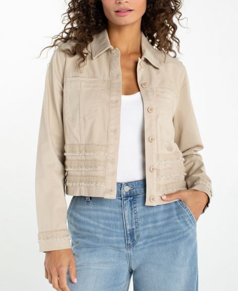 Женские куртки Liverpool Los Angeles Petite Fray Detail Trucker Jacket