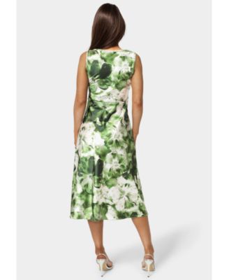 Women's Printed Satin Cowl Maxi Dress