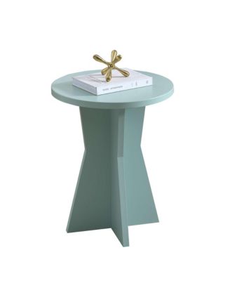 Round Side Table, Modern Pedestal Base Accent Table for Living Room, Bedroom, Bedside, Office