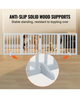 24" x 80" Freestanding 4-Panel Foldable Dog Gate for Doorways and Hallways
