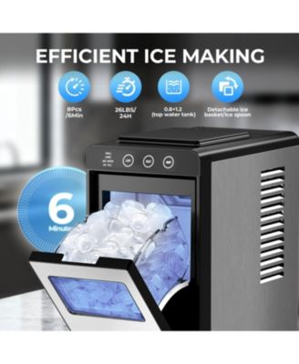 Slim Countertop Ice Maker, 26 lbs. Capacity with 2 Bullet Ice Sizes
