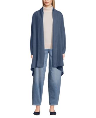 Lands End Womens CashTouch Travel Wrap - Light indigo blue 41$