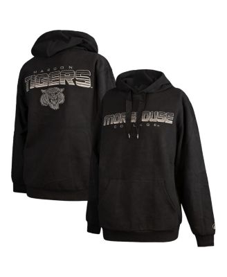 Men's Black Morehouse Maroon Tigers Puff Print Sliced Pullover Hoodie