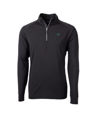 Men's Black Carolina Panthers Adapt Eco Knit Quarter-Zip Pullover Jacket