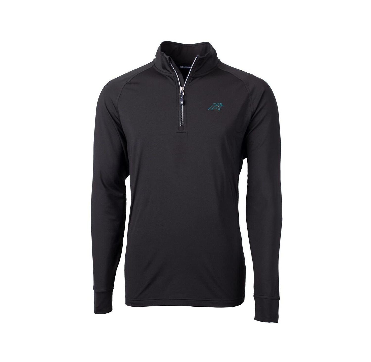 Men's Black Carolina Panthers Adapt Eco Knit Quarter-Zip Pullover Jacket