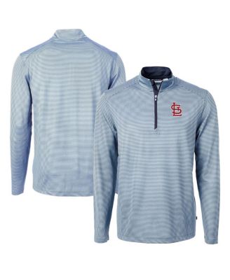 Men's Light Blue/Navy St. Louis Cardinals Virtue Eco Pique Micro Stripe Quarter-Zip Pullover