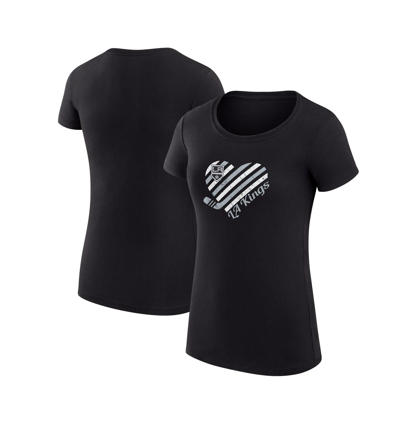Женская футболка G-III 4Her by Carl Banks Black Los Angeles Kings Super-Slim Fit Lightweight Heart — фото 1