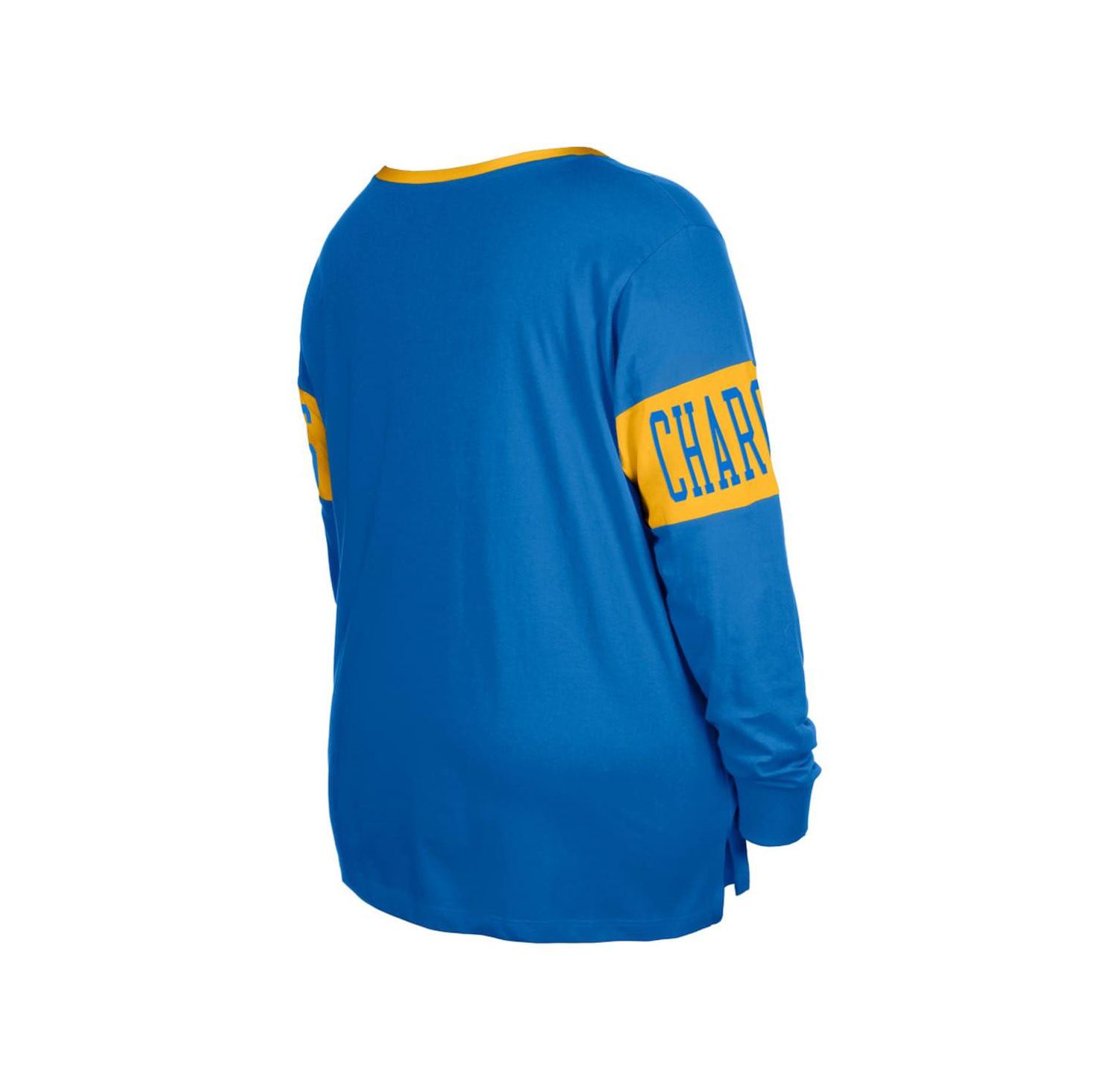 Women's Powder Blue Los Angeles Chargers Plus Size Lace-Up Notch Neck Long Sleeve T-Shirt