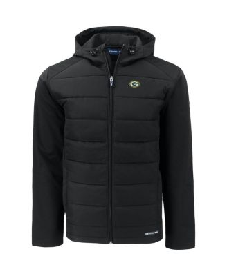 Men's Black Green Bay Packers Evoke PrimaLoft Hybrid Eco Softshell Full-Zip Hooded Jacket