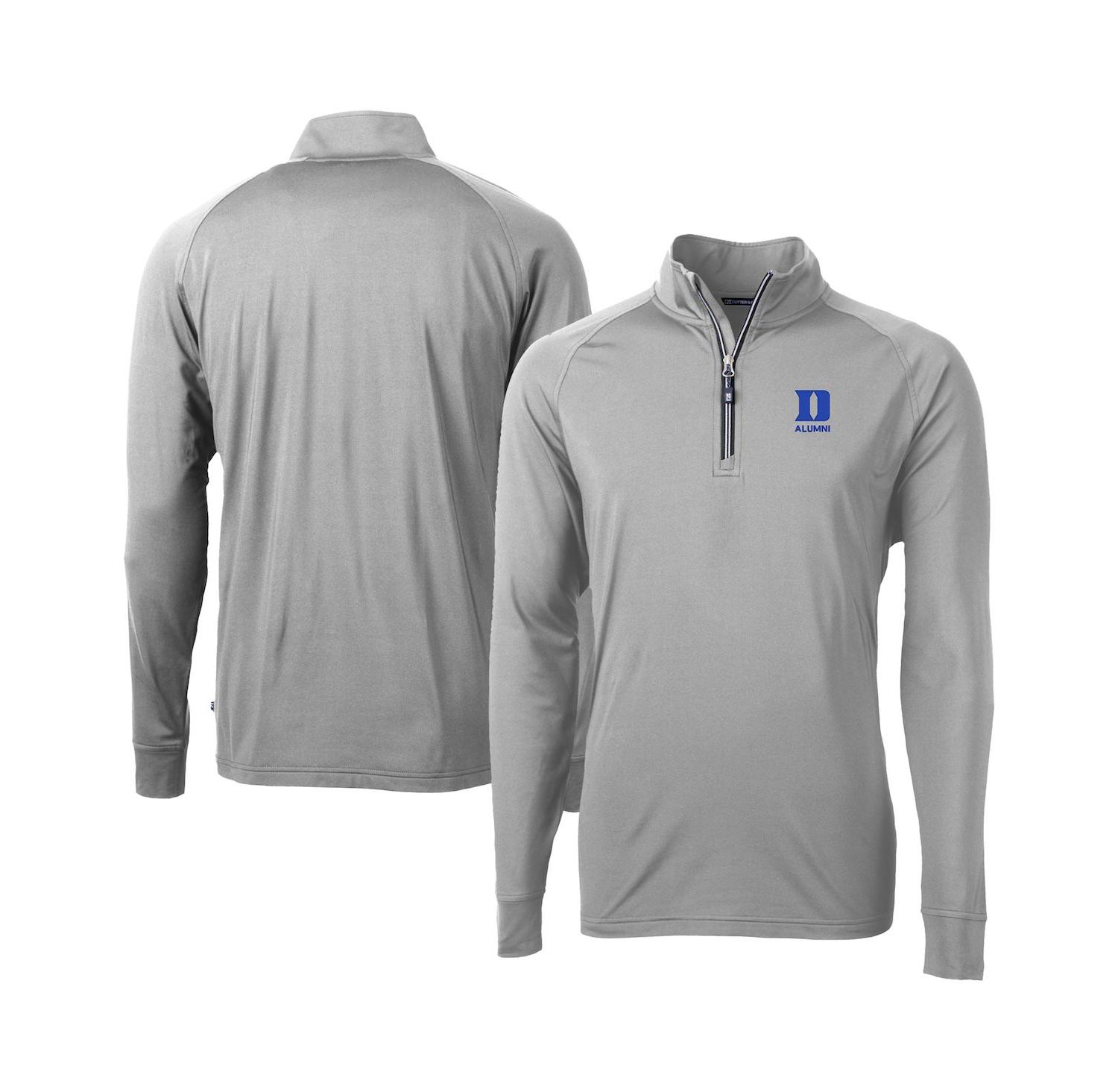Men's Gray Duke Blue Devils Adapt Eco Knit Stretch Raglan Dry Tec Quarter-Zip