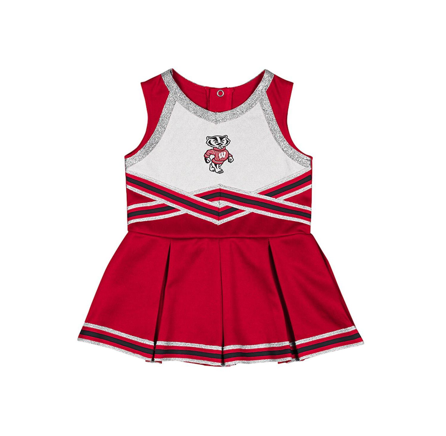 Baby Girls Red Wisconsin Badgers Lollipop Park Cheer Dress