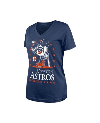 Women's Navy Houston Astros Little Miss 2 V-Neck T-Shirt