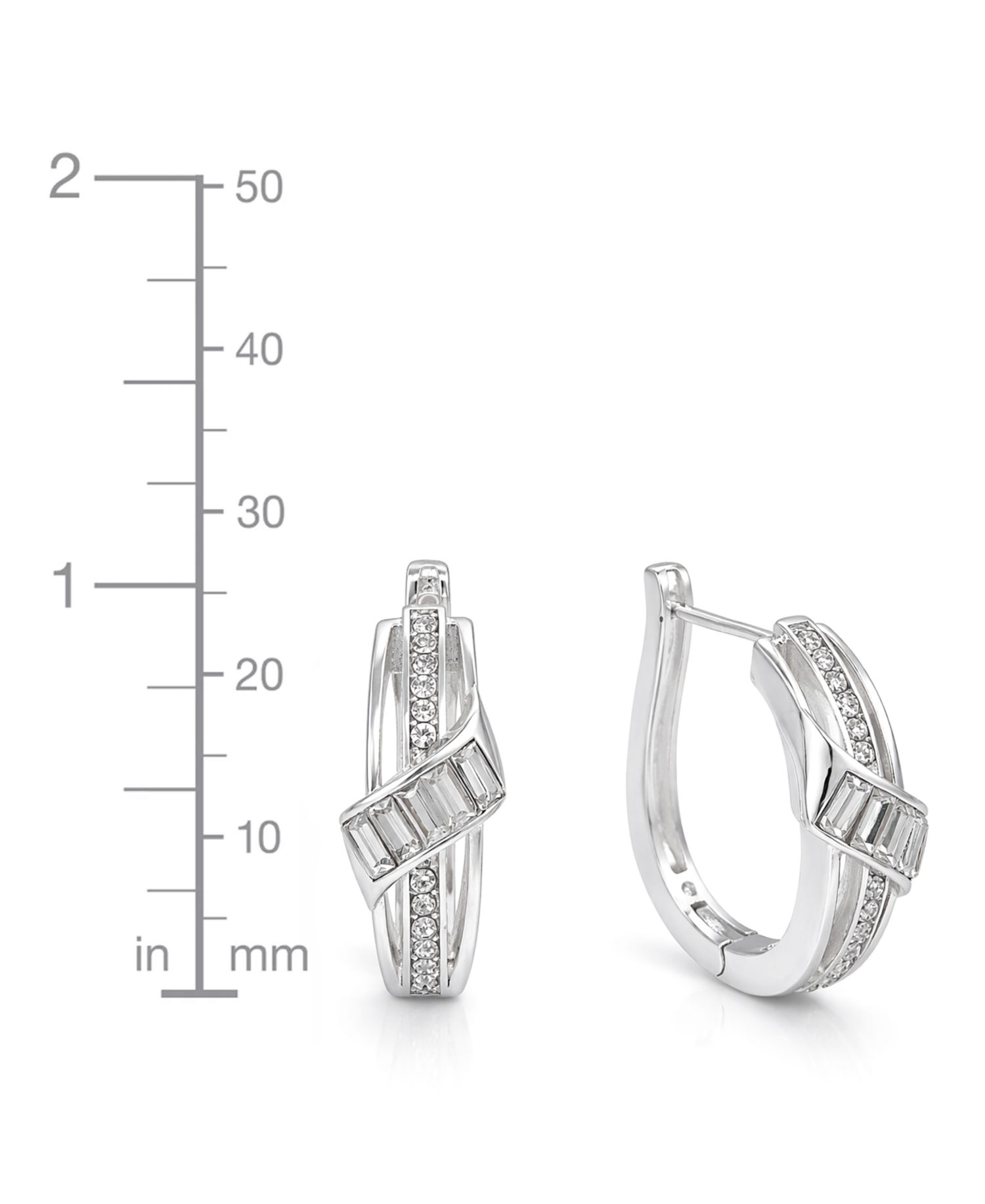 Crystal Hinged Hoop Earring