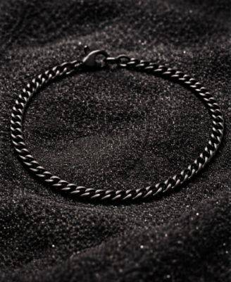 Men's 9" Black Plated 316L Stainless Steel Curb Chain Bracelet