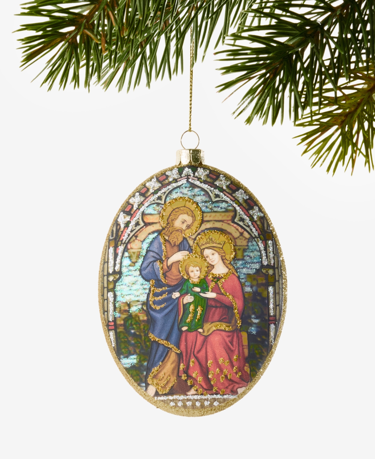 Holiday Lane Blessed Oval Holy Family Ornament, Exclusively at Macy's