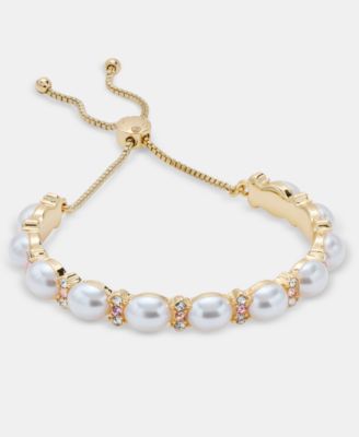 Imitation Pearl Slider Bracelet