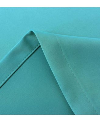 Teal 2 Piece Grommet Top Blackout Curtain Panels For Extra Long Windows