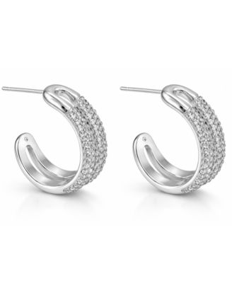 Clear Crystal Double Hoop Earrings